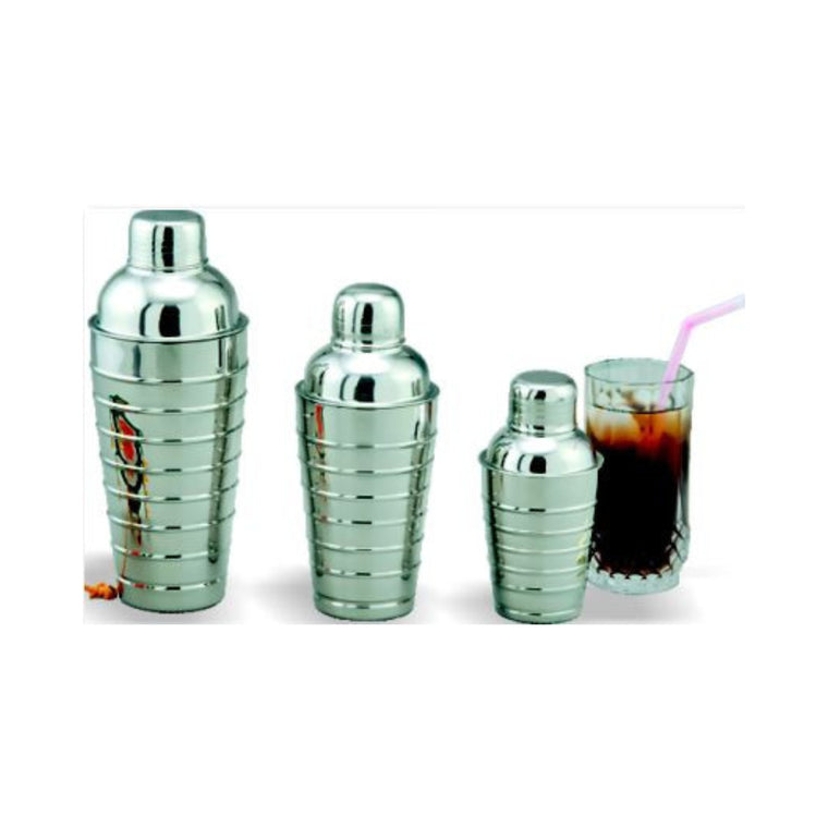 King Metal Stainless Steel Cocktail Shaker Ribbed
