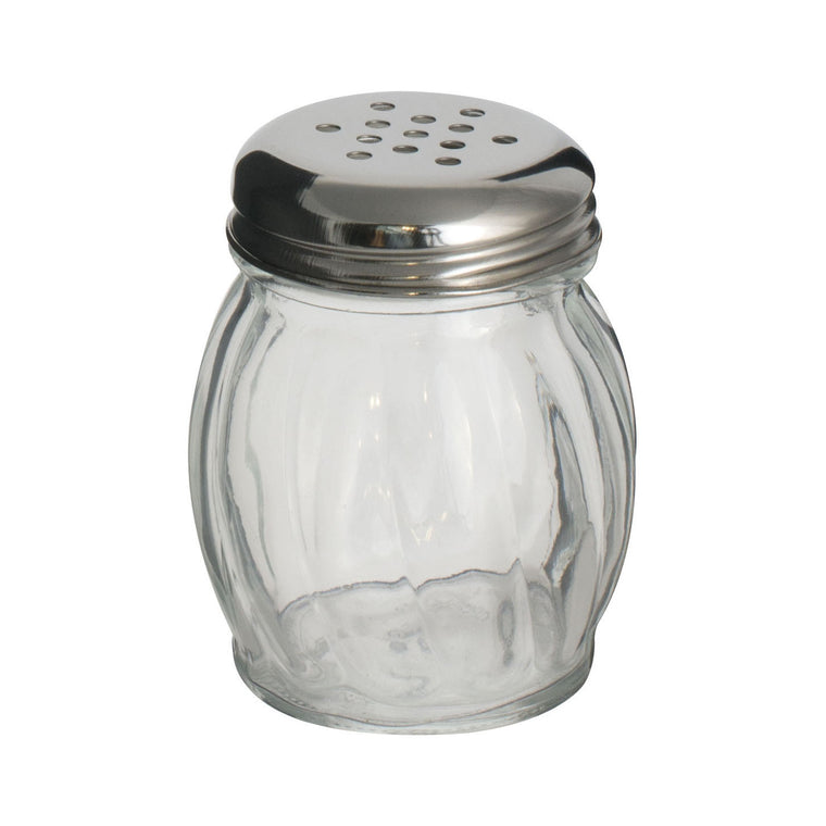 Alegacy 6 oz Glass Cheese Shaker With Stainless Steel Perforated Top