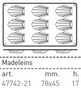 Paderno Flexible Non-Stick Baking Mould -  Madeine 78 x 45 x 17mm