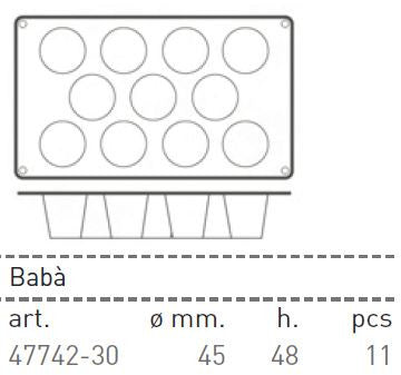 Paderno Flexible Non-Stick Baking Mould -  Baba 45 x 48mm