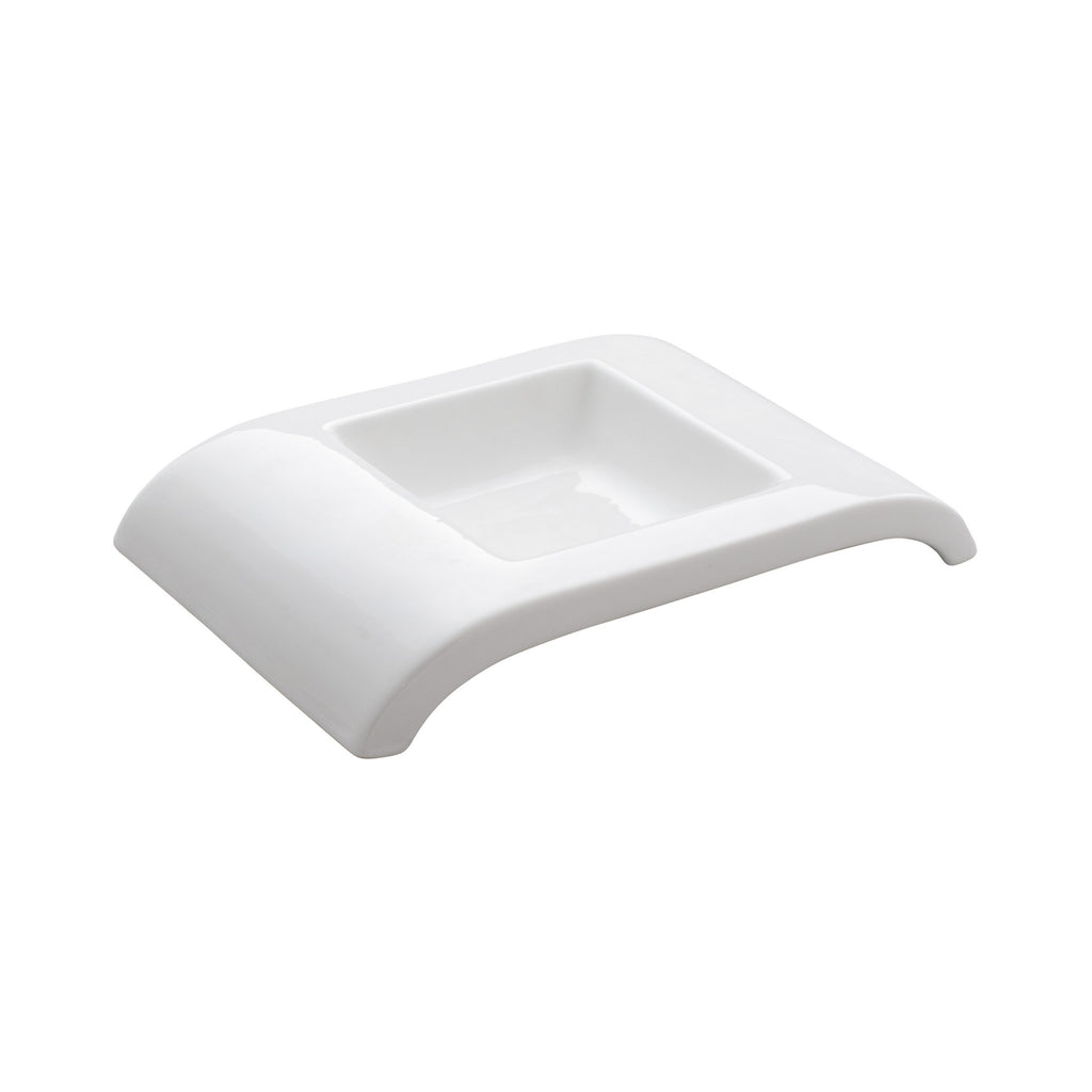 Royal White New Bone Arch Shape Square Dish 23.5x14.5cm