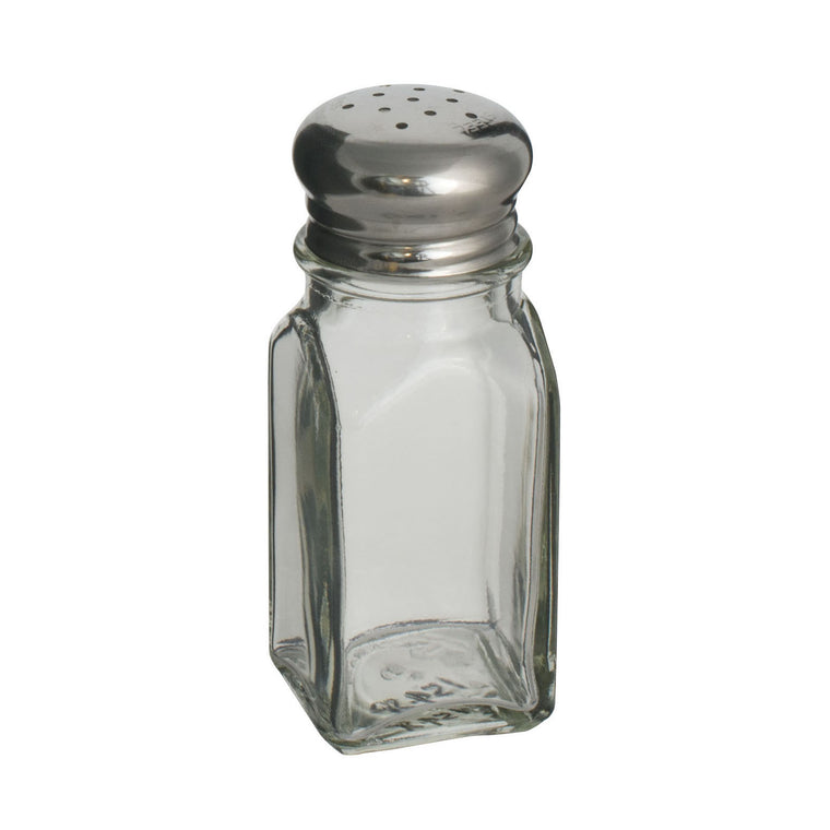 Alegacy 2 oz Square Glass Salt/Pepper Shaker With Stainless Steel Top