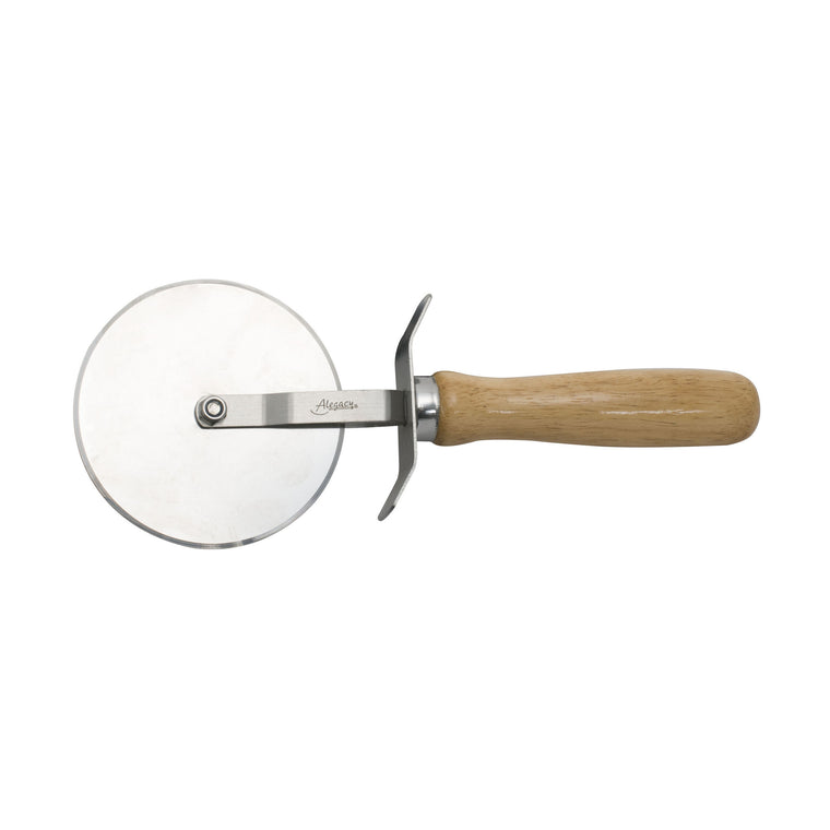 Alegacy 4" Dia Stainless Steel Pizza Cutter Wooden Handle