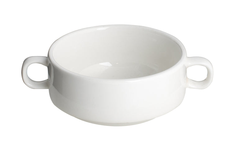 Royal White New Bone Soup Cup 2 Handles(Stackable) 300 cc