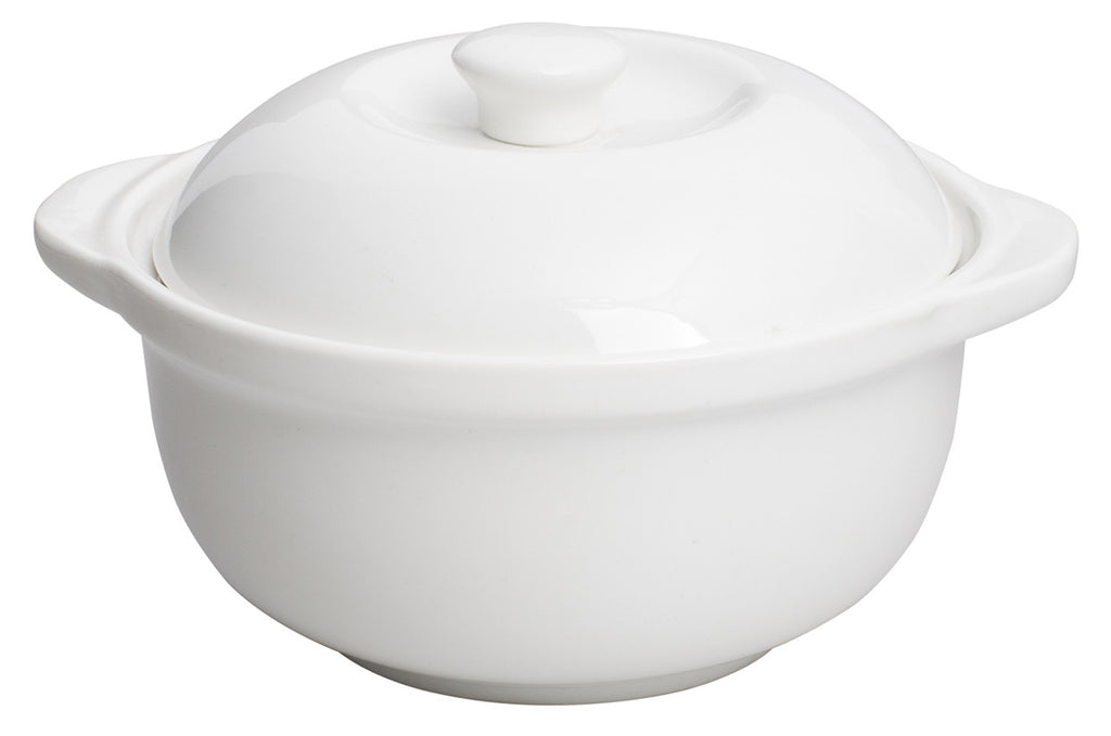 Royal White New Bone Soup Bowl with Lid 350 cc 130x60 mm