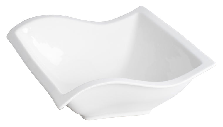 Royal White New Bone S Shape Square Bowl 32x32x12 cm