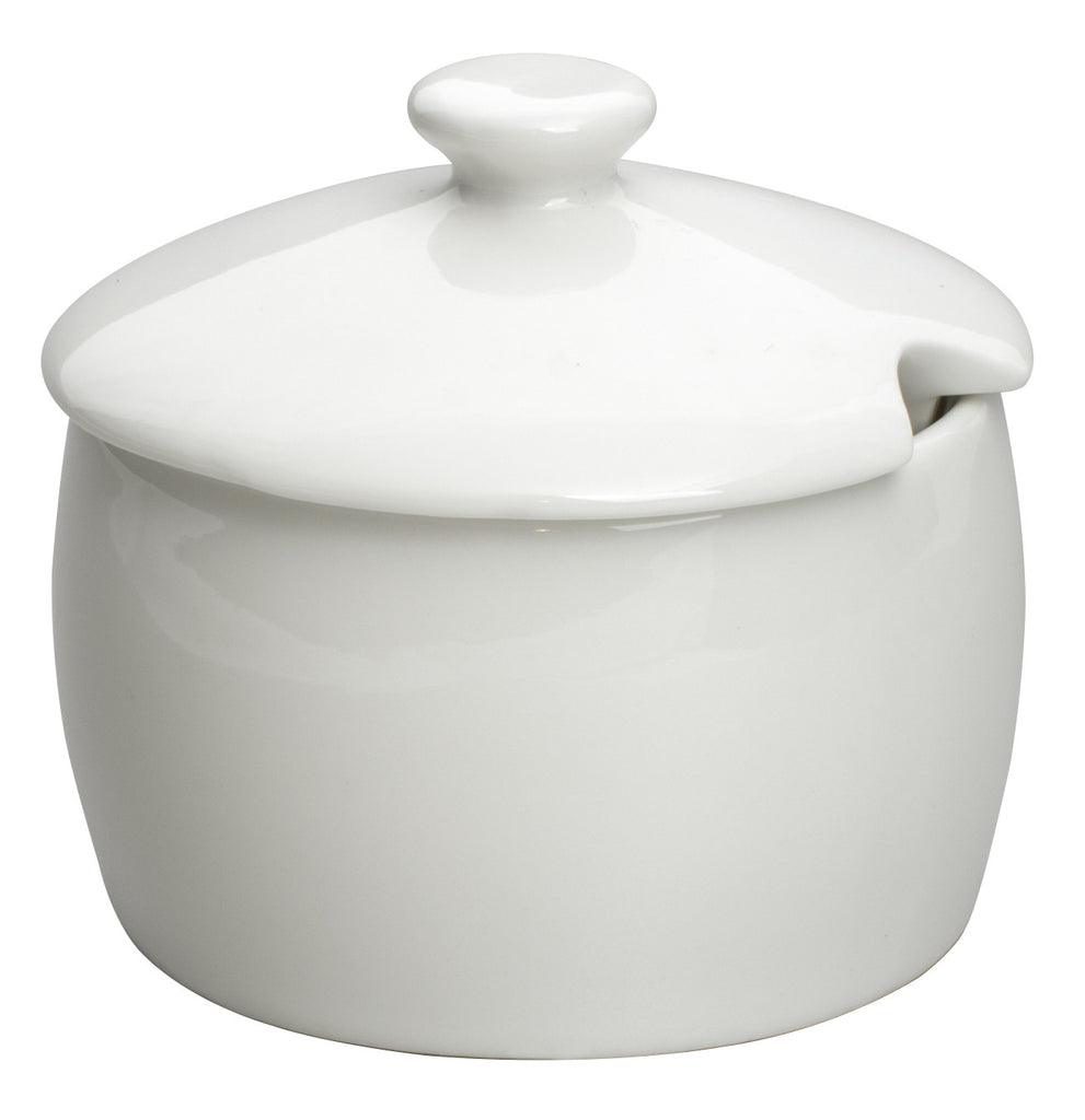 Royal White New Bone Sugar Bowl with Lid 250 cc