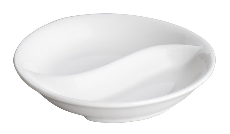 Royal White New Bone Round Divided Dish 10 cm