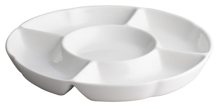 Royal White New Bone Compartment Five Assorted Fruit Plate 31 cm