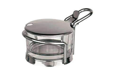 Paderno Glass Cheese Jar With Stainless Steel Holder
