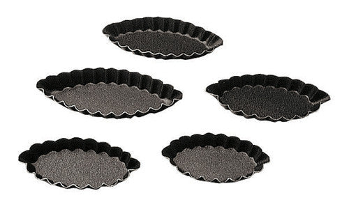 Paderno Non-Stick Fluted Oval Boat Mould D10 cm