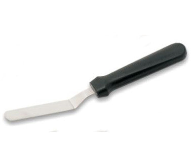 King Metal Stainless Steel Small Offset Spatula Bld. 4" With Plastic Handle