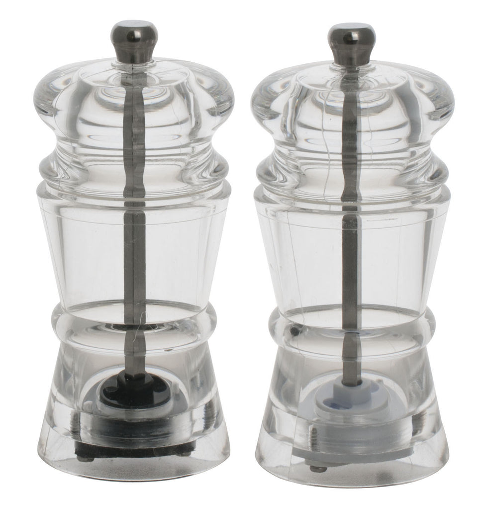 Royal Steel Acrylic Salt & Pepper Mill Set H14 cm