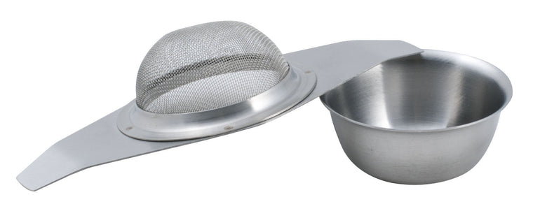 Royal Steel Stainless Steel Tea Strainer with Drip Bowl