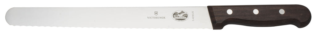 Victorinox Slicing Knife Rd Tip Wavy Edge 25 cm Wood Handle