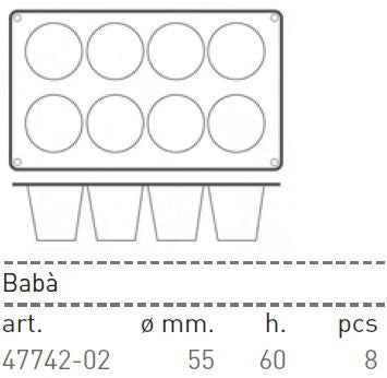 Paderno Flexible Non-Stick Baking Mould -  Baba 55 x 60mm
