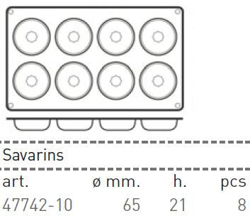 Paderno Flexible Non-Stick Baking Mould -  Savarin 65 x 20mm