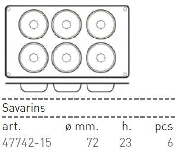 Paderno Flexible Non-Stick Baking Mould -  Savarin 72 x 23mm