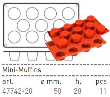 Paderno Flexible Non-Stick Baking Mould -  Mini Muffin 50 x 28mm