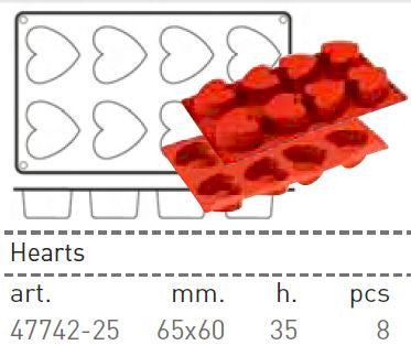 Paderno Flexible Non-Stick Baking Mould -  Heart 65 x 60mm