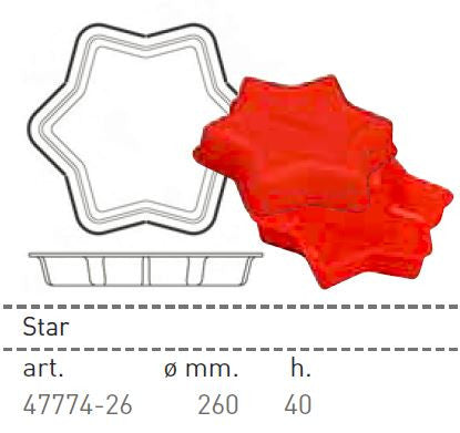 Paderno Flexible Non-Stick Baking Mould -  Star  260 x 40mm