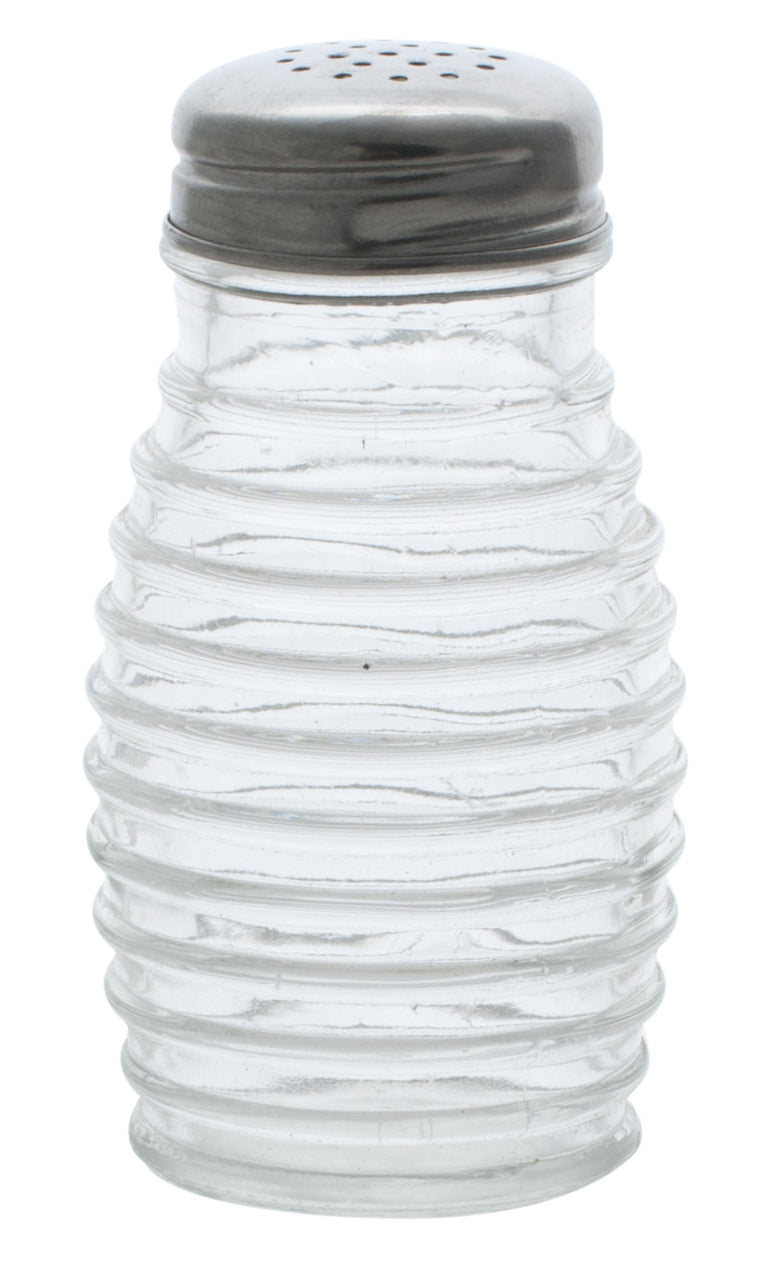 Salt & Pepper Shaker Glass Jars, 2 oz, Ribbed Design