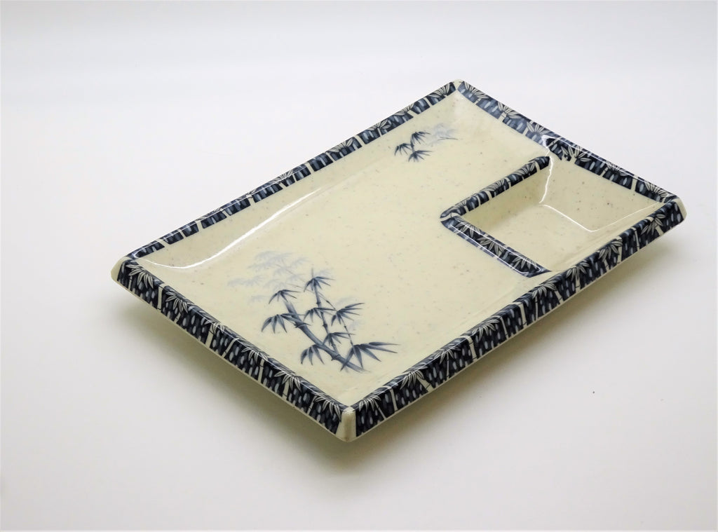 Oblong Plate with Compartment, Set of 6